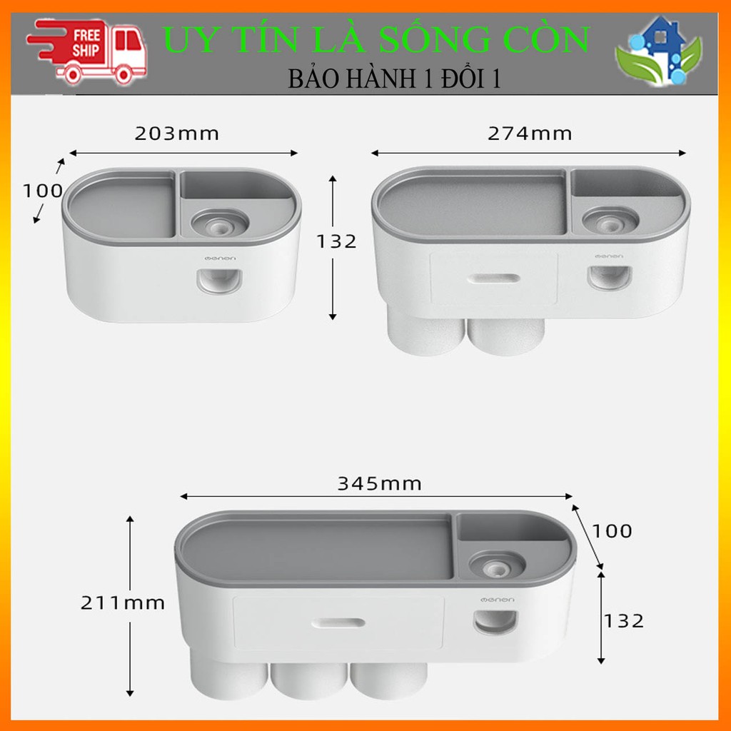 Kệ nhà tắm OENON dán tường có kèm cốc đế từ chức năng nhả kem tự động