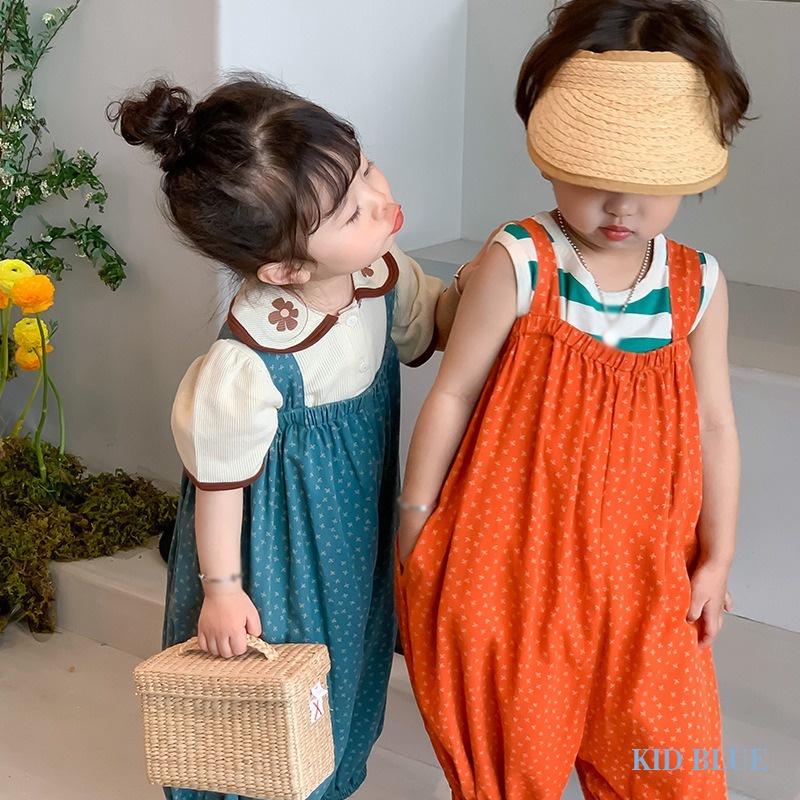 Jumpsuit Hai Dây Họa Tiết Hoa Phong Cách Hàn Quốc Thời Trang Mùa Hè Cho Bé Gái