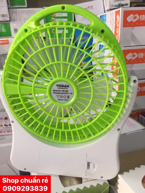 Quạt Sạc Tích Điện Chính Hãng WEIDASI 202 Siêu Bền