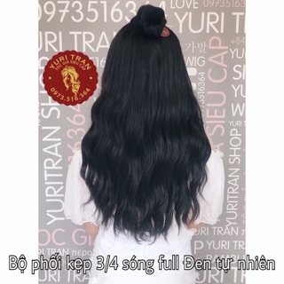 [Kẹp chữ U] Tóc giả chính hãng Yuritran (Kẹp chữ U sóng full ba màu)