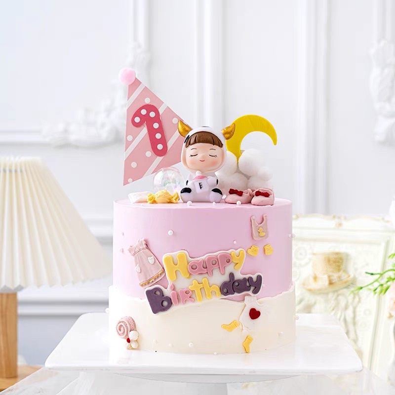 Em Bé Trâu Trang Trí Bánh