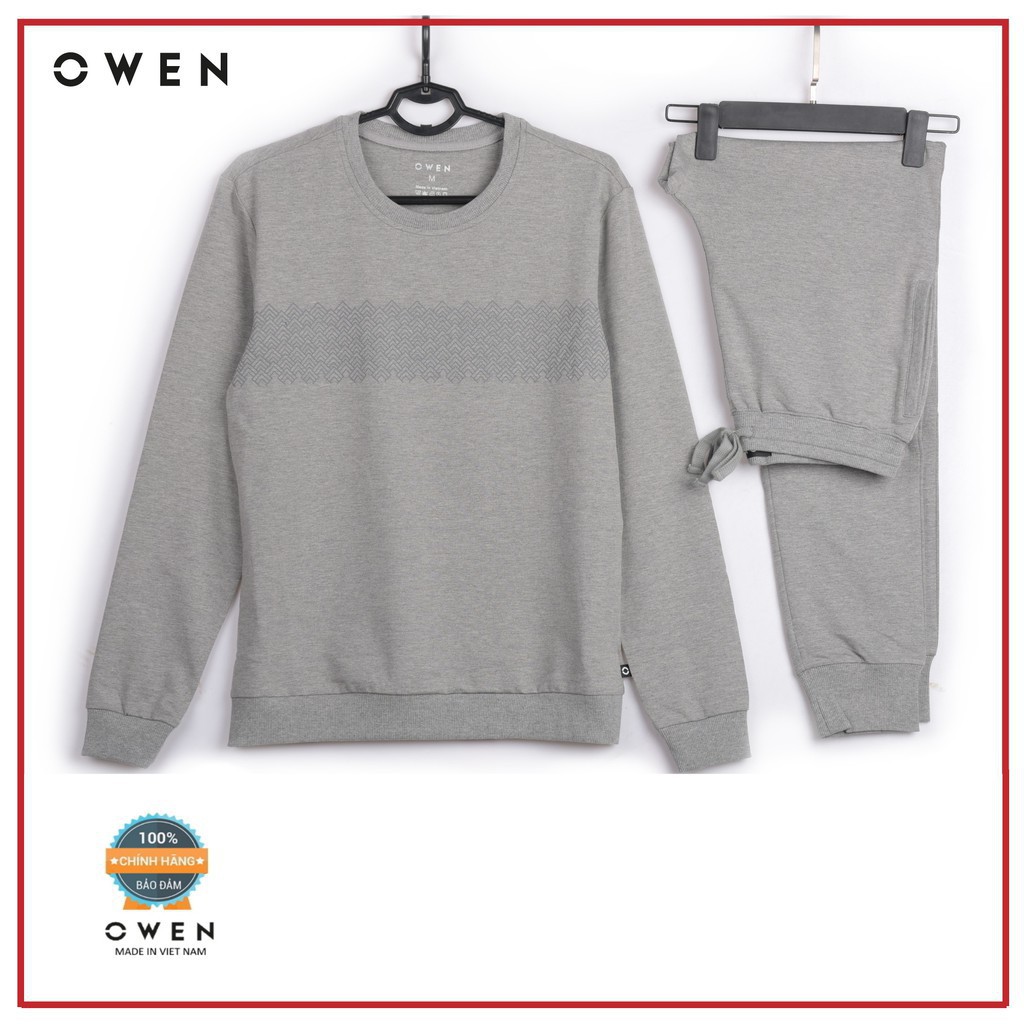 SALE TẾT Xả. (Chính Hãng) 10.10 . OWEN - BỘ NỈ NAM OWEN QUẦN ỐNG BO MÀU XÁM 81254 Cực Đẹp .1 ! ☭