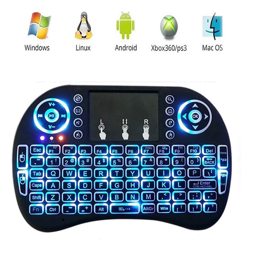 Bàn phím kiêm chuột bay UKB500 PRO, có đèn Led nền  Dành cho Android TV box, Smart TV, Laptop