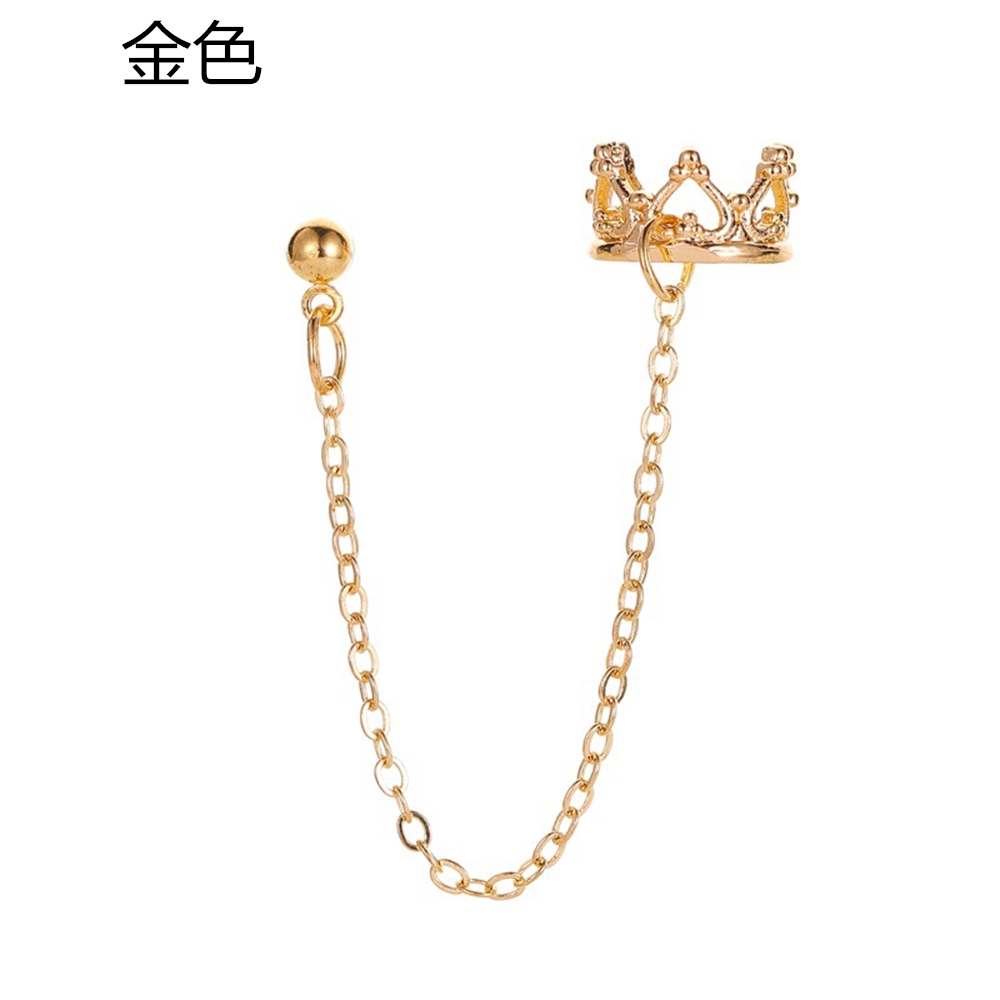 Bông Tai Dáng Dài Hình Chữ U Có Đính Đá Phối Tua Rua Quý Phái Thời Trang