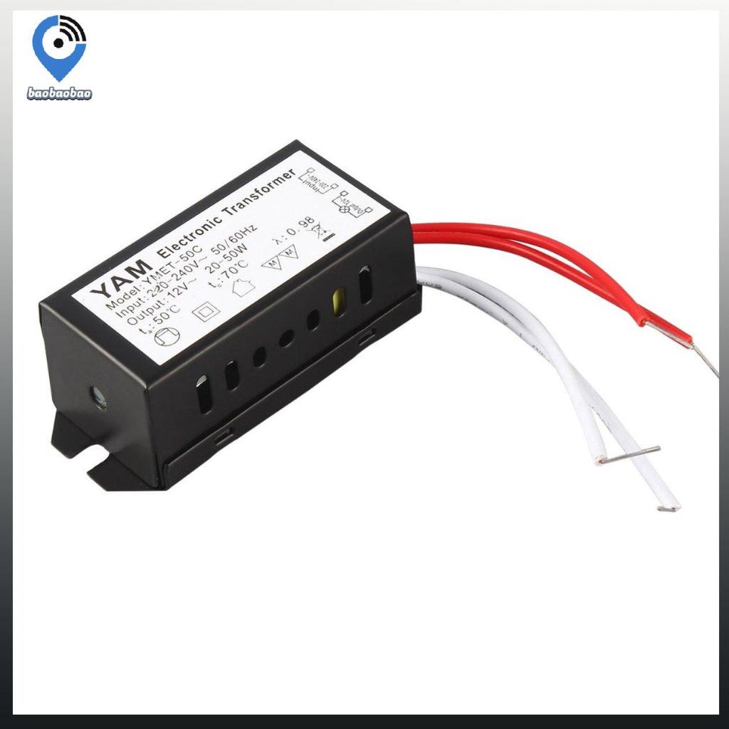 【Hàng sẵn sàng】【Cod】AC 220V To 12V 20-50W Halogen Lamp Electronic Transformer LED Driver