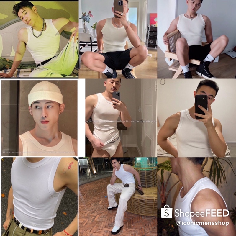 Áo thun nam sát nách vải thun gân, form body