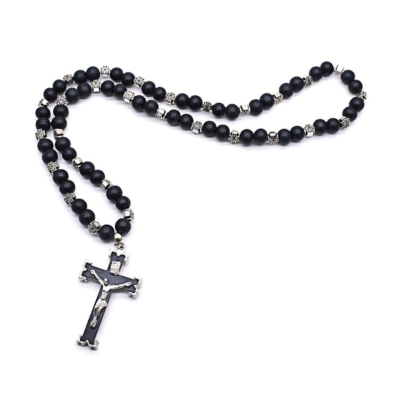 Dây chuyền chuỗi hạt sợi dài mặt hình thánh giá chúa Jesus mân côi thời trang