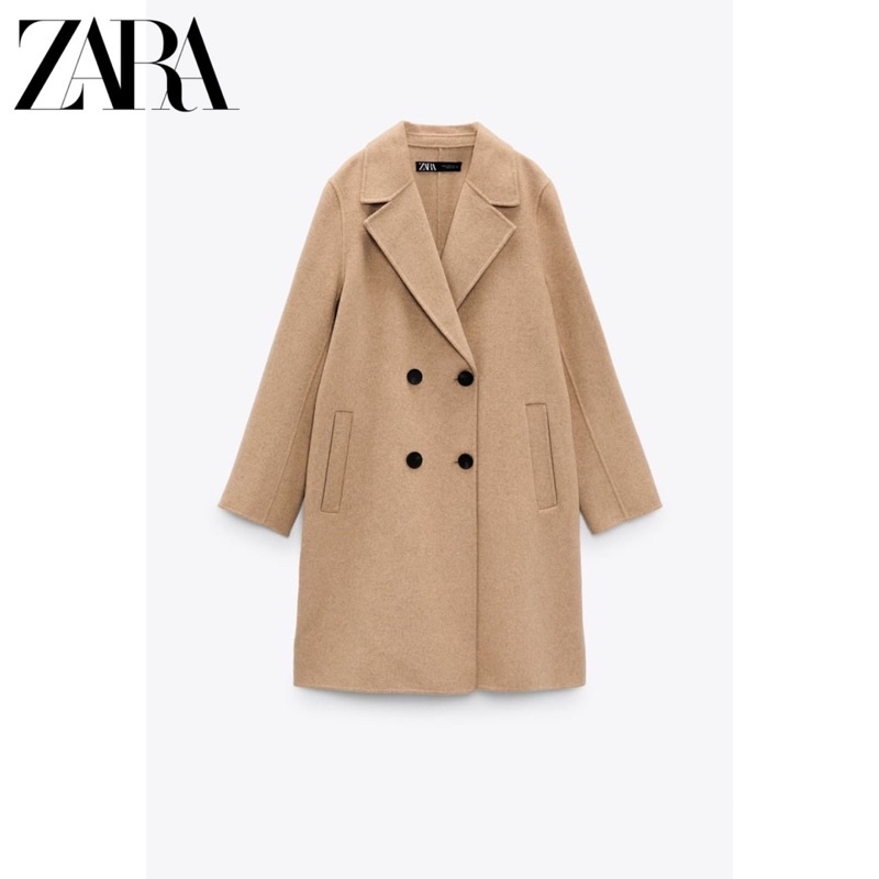 Order áo khoác ZARA auth tuồn mùa đông mới của phụ nữ Áo choàng dài thiết kế cổ điển