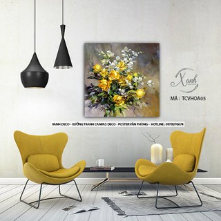 Tranh canvas hoa - trang trí không gian nội thất