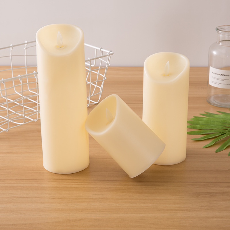 Nến điện tử-đèn cầy điện tử trang trí sinh nhật vỏ nhựa trơn đường kính 7.5cm