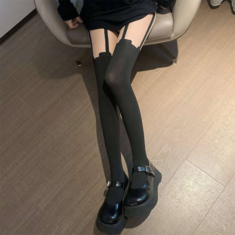 Tất Chân Dài Qua Gối Màu Đen Gợi Cảm Hóa Trang Nhân Vật Babydoll