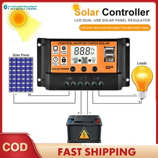 Bộ Điều Khiển Sạc Năng Lượng Mặt Trời Tự Động 60A / 50A / 40A / 30A / 20A / 10A / 12V 24V Màn Hình LCD 5V 100A Dụng Cụ Vệ Sinh Chuyên Dụng Chất Lượng Cao