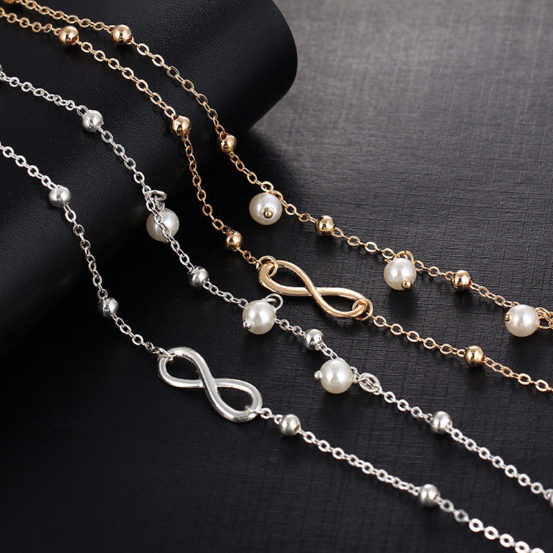 Lắc chân đính hạt ngọc trai phong cách Bohemian | BigBuy360 - bigbuy360.vn