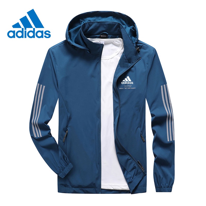 Áo khoác gió thể thao Adidas thoáng khí chống thấm nước cỡ L-8XL cho nam