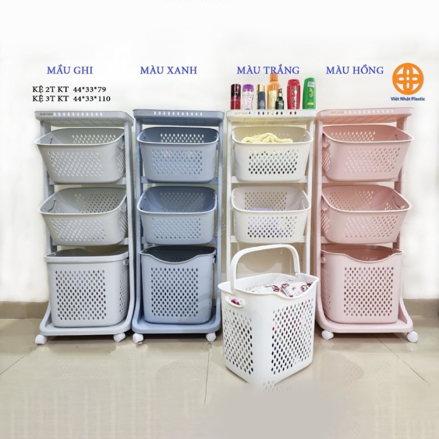 Kệ đựng đồ đa năng 4 tầng có bánh xe Việt Nhật 5567