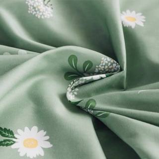 Bộ Drap & Chăn Phao Cotton Poly Cúc Hoạ Mi Mới