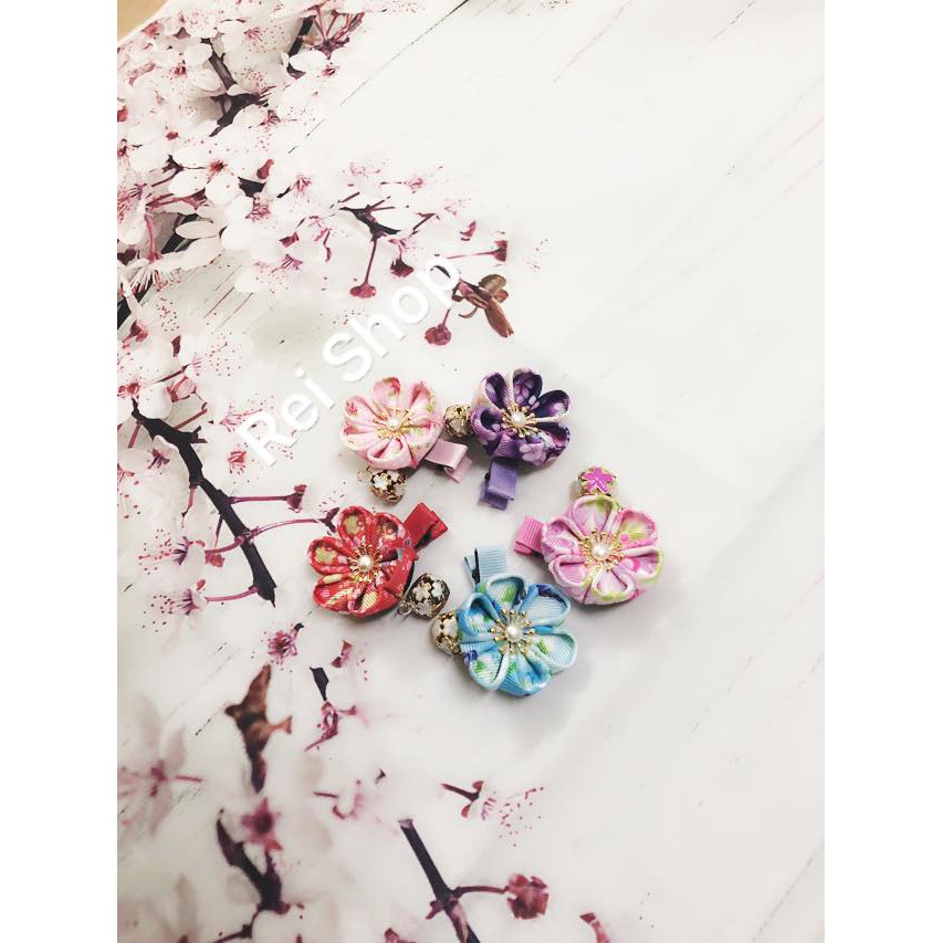 Kẹp tóc Kanzashi hoa Sakura - Phụ kiện khi mặc Yukata