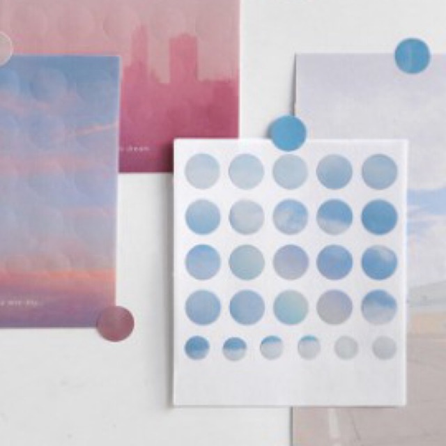 Sticker dot CardLover chủ đề về mây