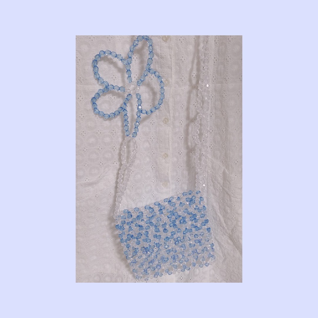 Túi đeo chéo kiểu dệt tay đính hoa thủ công thời trang phong cách mùa hè