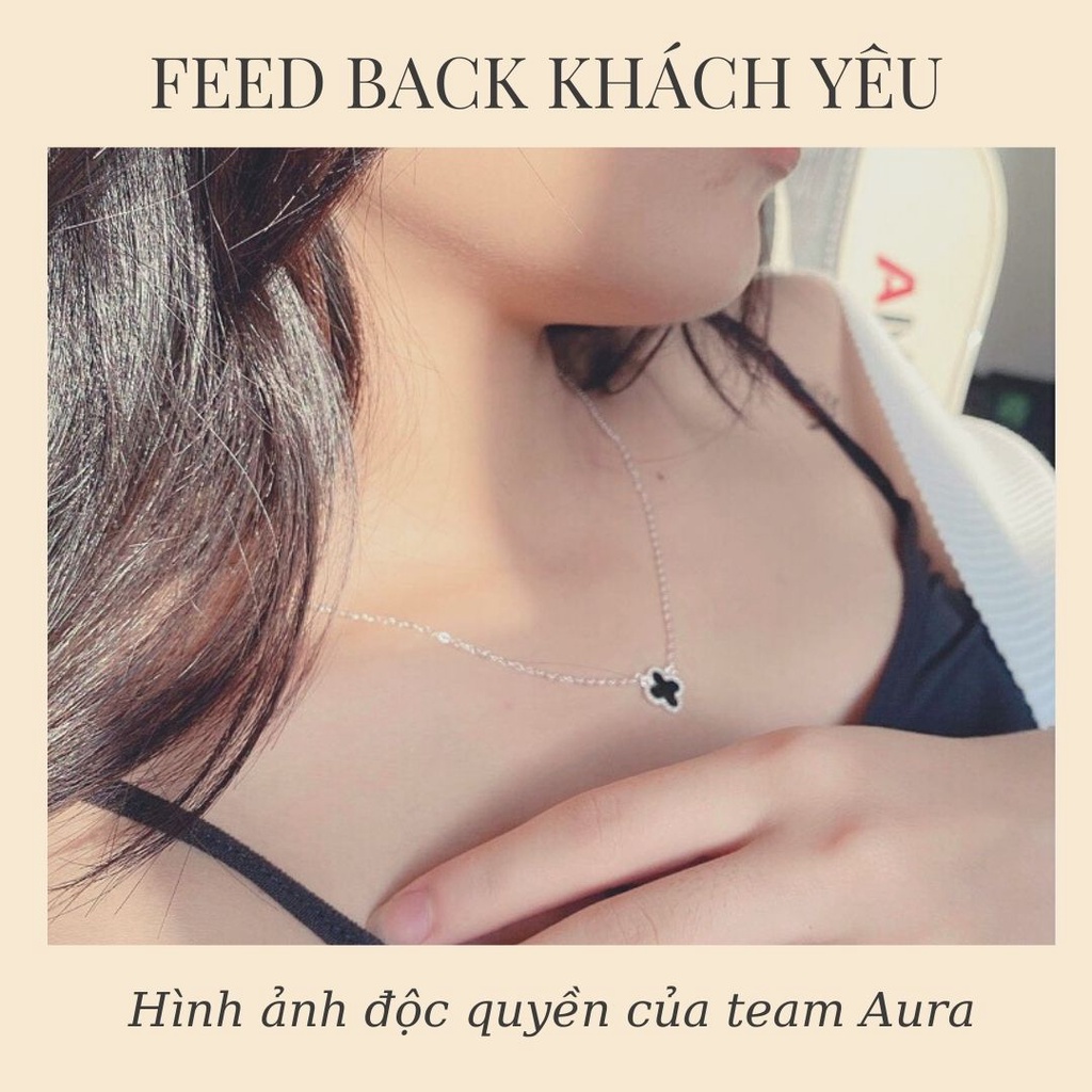 Dây chuyền bạc nữ vòng cổ bạc kiểu dáng cỏ 4 lá lấp lánh cao cấp-AURASILVER-DC16