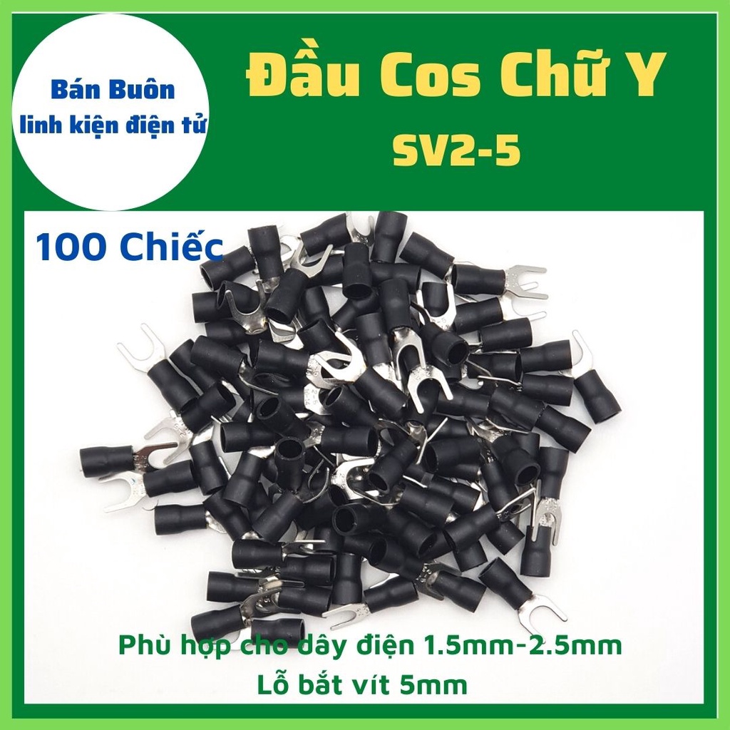 Đầu cos chữ y2-5, cốt đồng xịn, cốt y2-5, đầu cốt chẻ 2-5, SV2-5 (100 Chiếc)