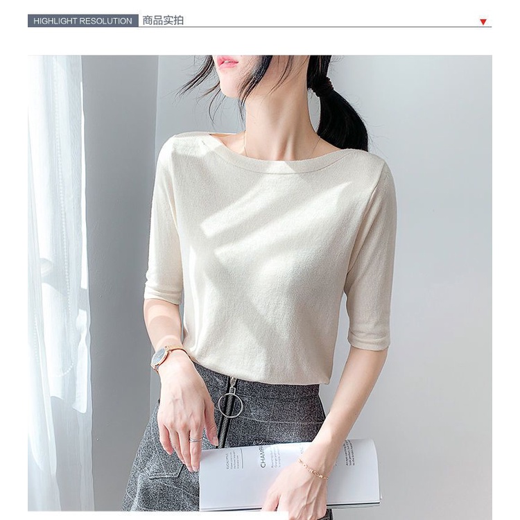 Áo Dệt Kim Tay Ngắn Cổ Chữ V Thời Trang Mùa Hè