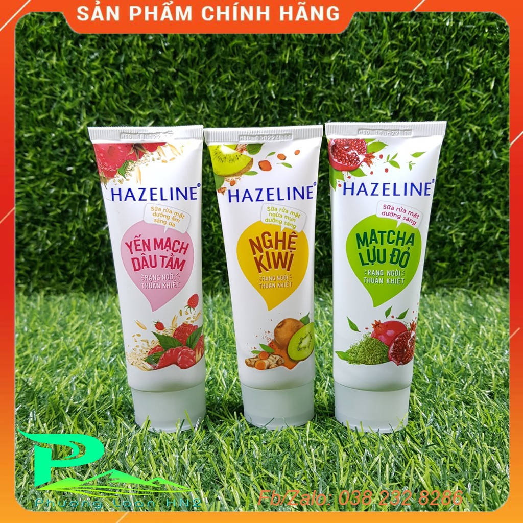 Sữa rửa mặt Hazeline 50g, Hazeline Matcha Lựu Đỏ, Nghệ Kiwi, Yến Mạch Dâu Tằm - Dưỡng Sáng, Ngừa mụn, Dưỡng ẩm