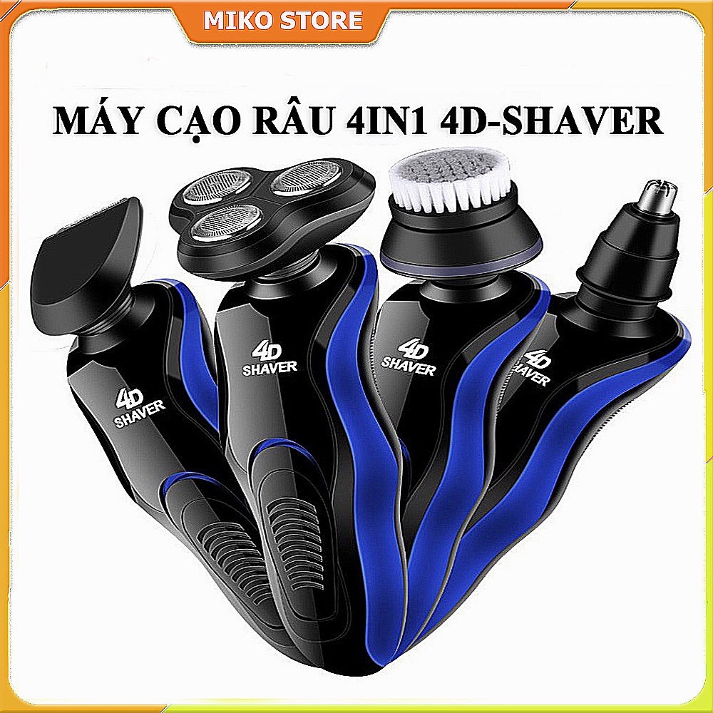 Máy cạo râu đa năng 4in1 Tông Đơ Cắt Tóc Cho Bé Shaver 4D gồm chức năng cạo râu, cắt tóc, tỉa lông mũi massage mặt