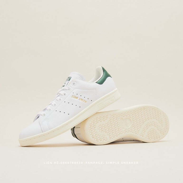 Giày Nam Adidas 🔴FREESHIP🔴Adidas Stan Smith Vintage Chính Hãng - Giày Stan Smith Gót Xanh Chuẩn Auth [CQ2871]