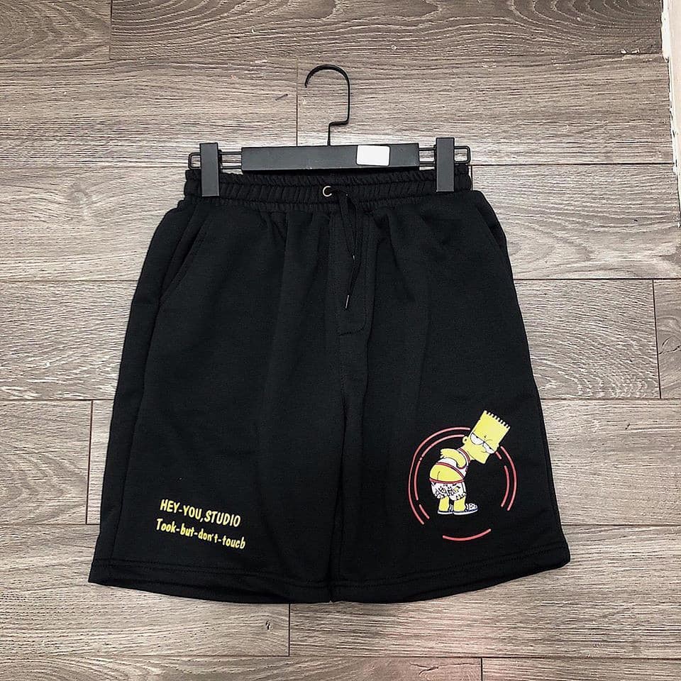 Quần Short Simpsons Thêu - Short Hey You Studio Streetwear Local Brand
