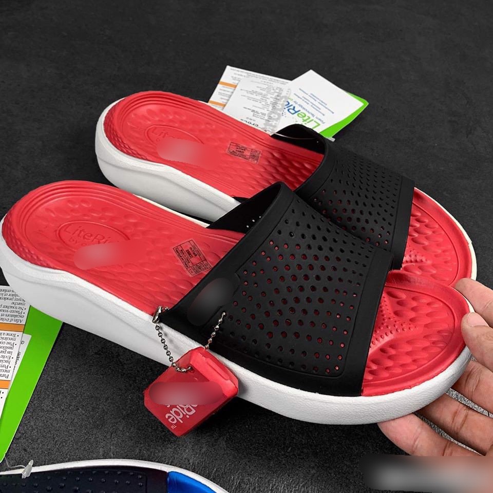 Dép lê nam nữ Crocs-Literide màu xanh dương mềm nhẹ cho Nam Nữ