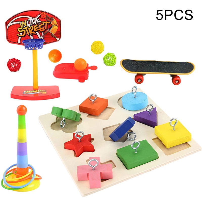 Bộ Đồ Chơi Huấn Luyện Trí Thông Minh Cho Chim Vẹt Cỡ Nhỏ / Vừa / Nhỏ