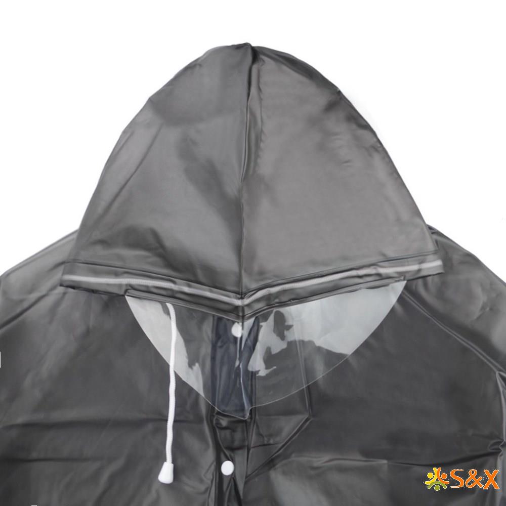 S&X Outdoor Camping Cycling Trekking Cloak Style EVA Hooded Raincoat Jacket for Women