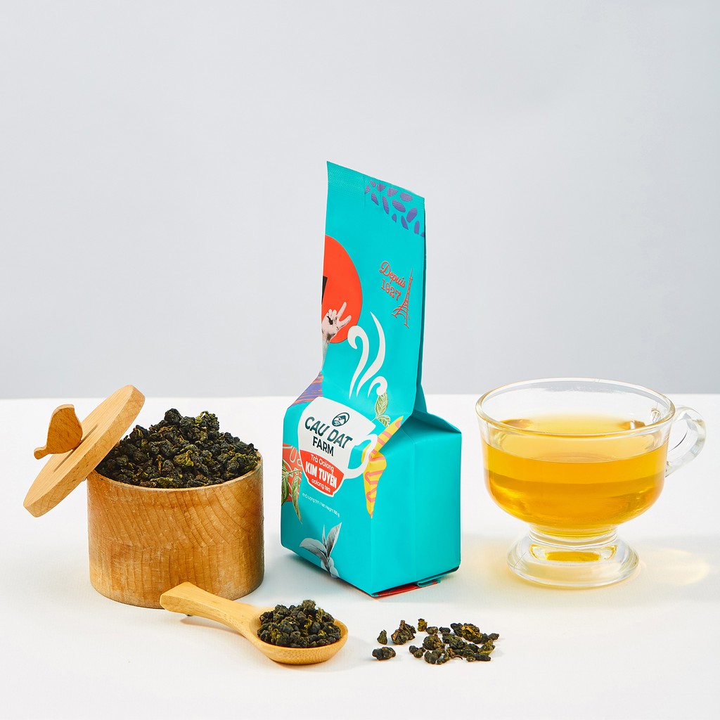 TRÀ OOLONG KIM TUYÊN CẦU ĐẤT GÓI 100GR