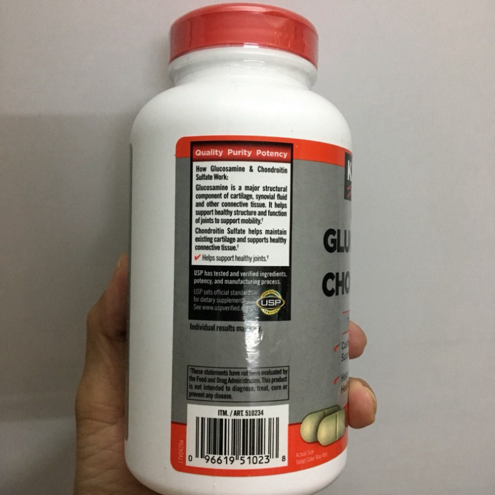 RẺ SÓ 1  Viên uống Glucosamine 1500mg & chondroitin 1200mg 220 viên - Glucosamin Kirkland RẺ SÓ 1