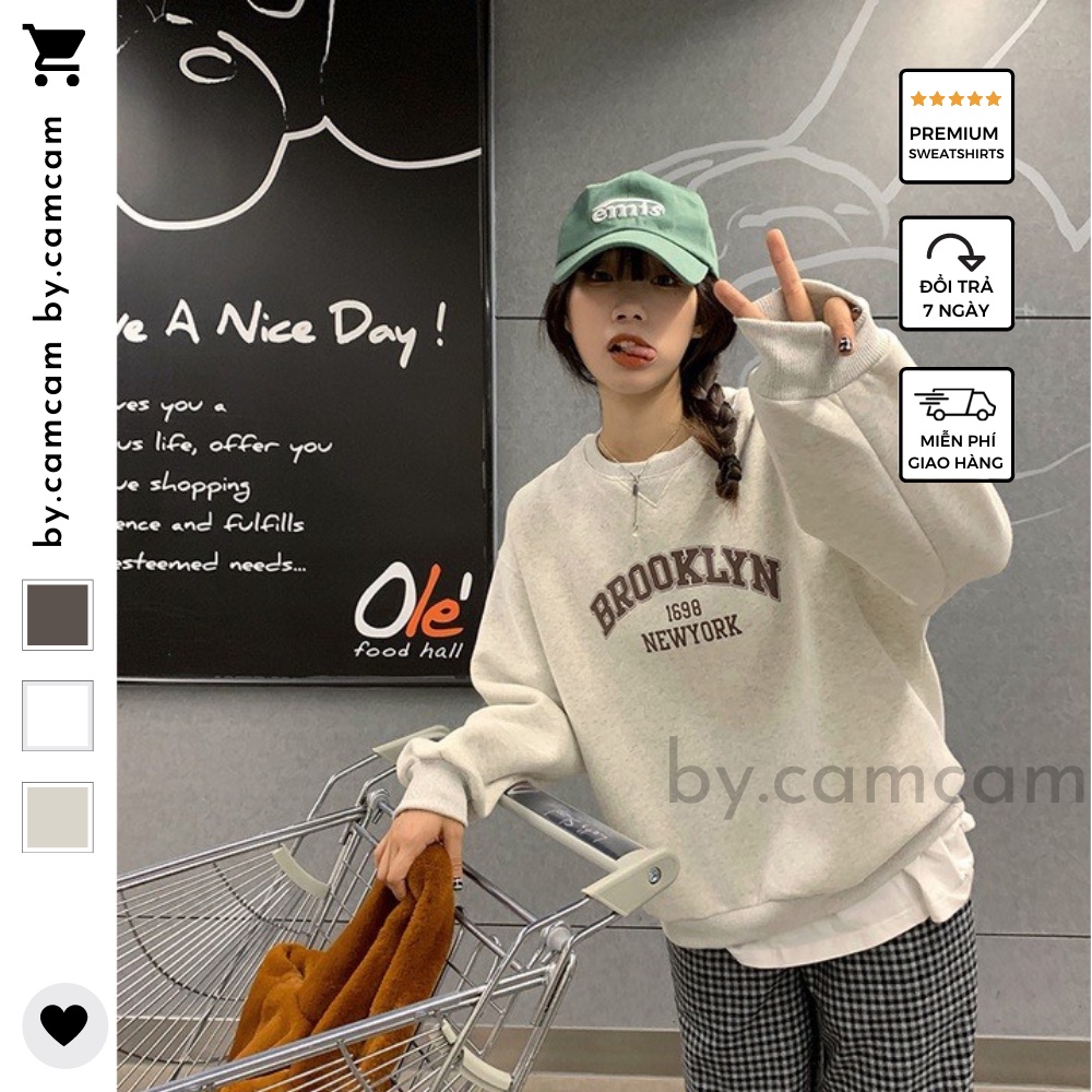 Áo Nỉ Form Rộng BROOKLYN NEWYORK 1698 Basic Dành Cho Nam Nữ 𝘽𝙮.𝘾𝙖𝙢𝙘𝙖𝙢 | BigBuy360 - bigbuy360.vn