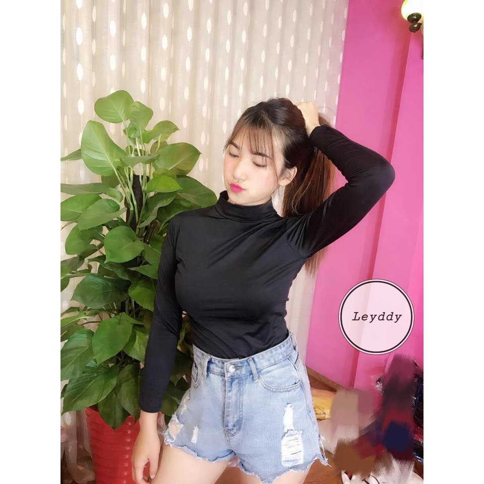 Áo Thun Giữ Nhiệt Nữ Lót Bông Chống Lạnh Leyddy.