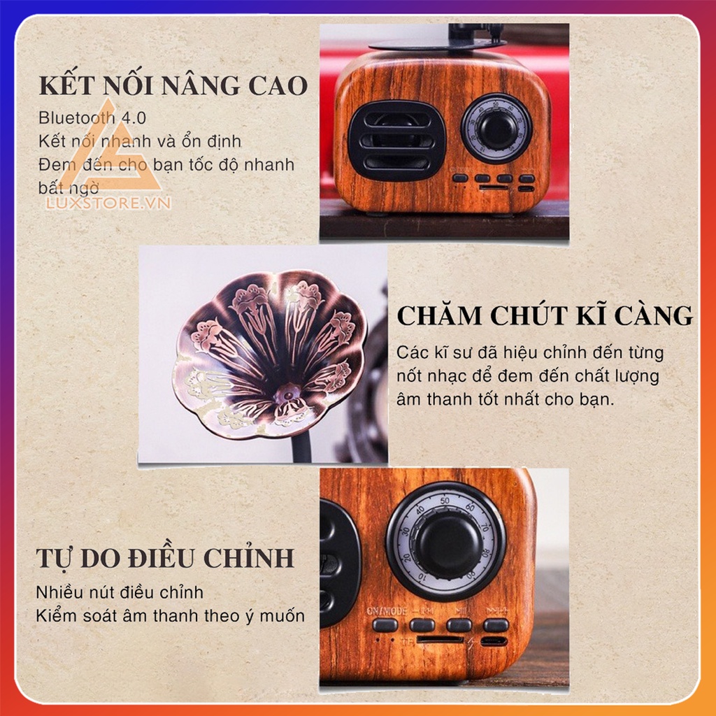 LOA BLUETOOTH MINI PHONG CÁCH CỔ ĐIỂN CỔ ĐIỂN FT05 &amp; BT01 CLASSIC ÂM THANH SIÊU TRẦM SANG TRỌNG – LUXSTORE