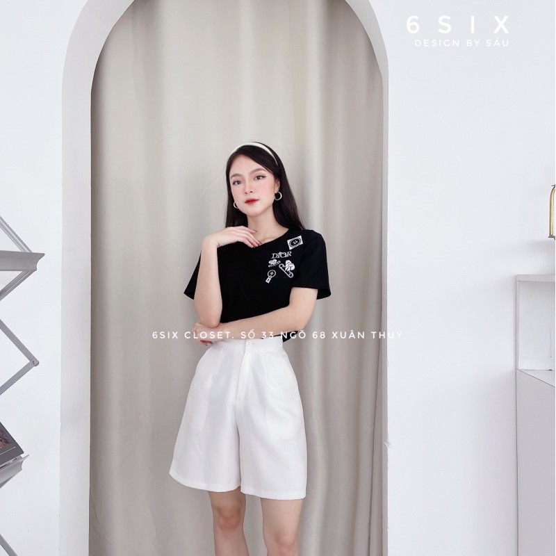 Quần shorts nữ  trơn  thời trang công sở 6SIX closet