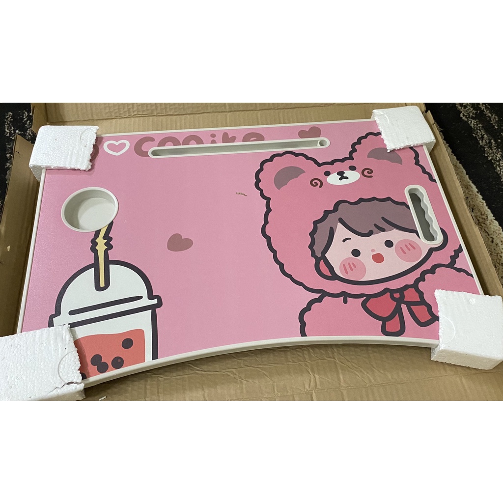 Bàn học gấp gọn - Bàn học thông minh cao cấp có khe cắm ipad, hộc bàn, chỗ để cốc nước dễ thương cho bé có hình thật | BigBuy360 - bigbuy360.vn