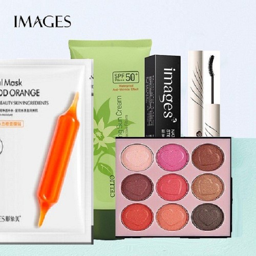 Set Trang Điểm 5 Món Kem Nền Clever Cat + Thanh Che Khuyết Điểm + Son Siêu Lì + Phấn Mắt Trái Tim Lameila 8 Ô + Phấn Ph