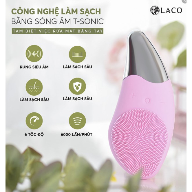 Máy rửa mặt SONIC FACIAL cao cấp 3in1 Silicon làm sạch sâu da chức năng rửa mặt masage mặt | Thế Giới Skin Care