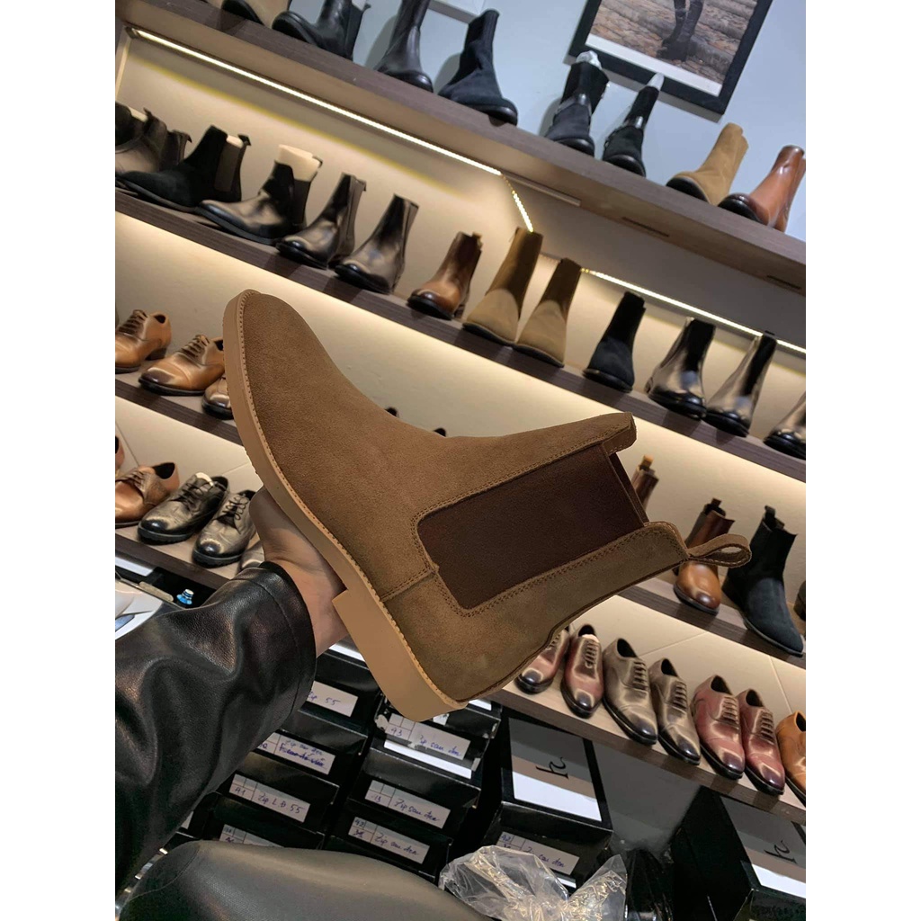 Giày Boots thời trang nam phong cách Chelsea Boots chất liệu da lộn màu nâu đế 3.5cm | BigBuy360 - bigbuy360.vn