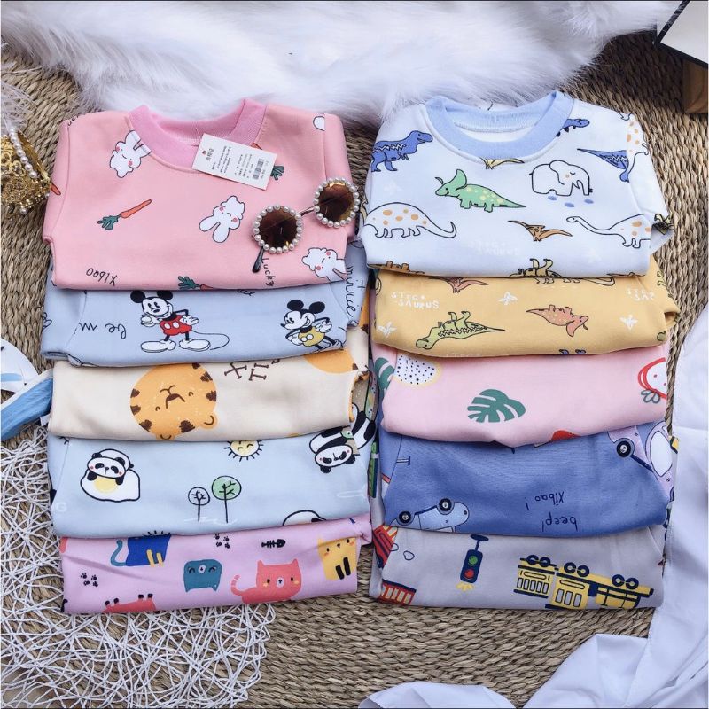 Bộ nỉ cho bé/ bộ nỉ bông dài tay cho bé - PANDAKIDS