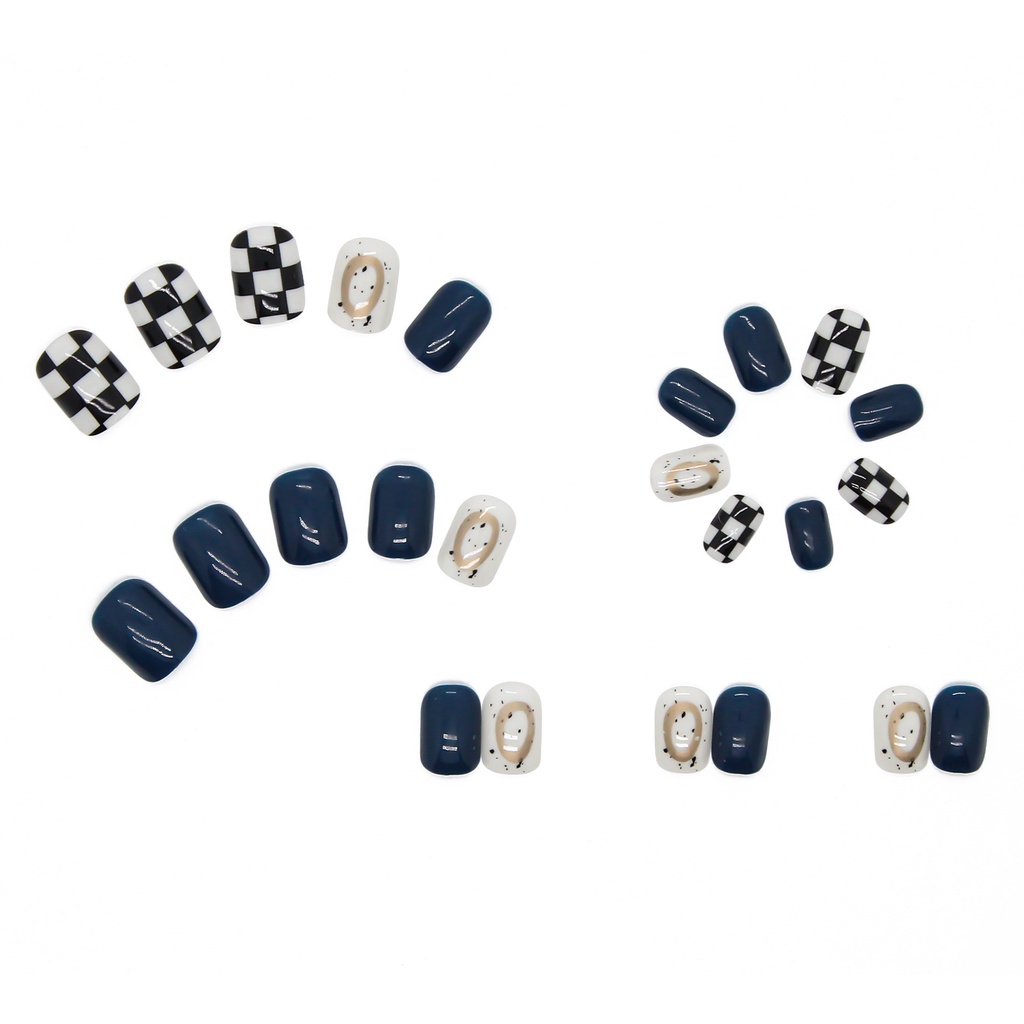1191 bộ móng tay giả set móng giả trong suốt móng tay giả đính nơ móng tay giả dài đính đá móng giả đẹp bộ móng tay giả đính đá móng tay giả đính đá ngắn  bàn cờ