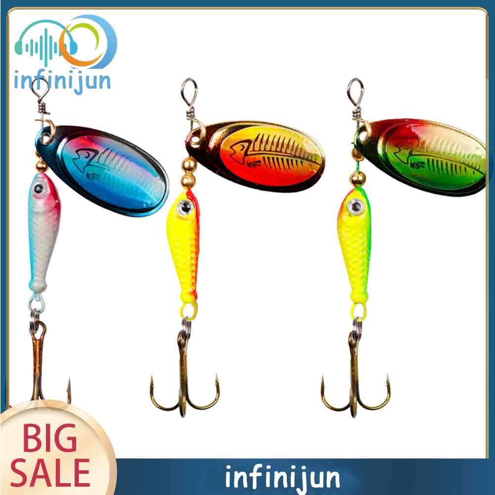 Mồi Câu Cá Giả Bằng Kim Loại Đính Sequin Xoay Được