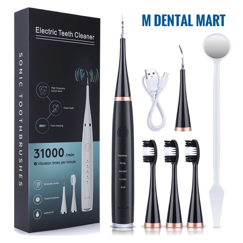 MÁY CẠO VÔI RĂNG KÈM 3 ĐẦU BÀN CHẢI ĐIỆN ELECTRIC TEETH CLEANER IPX6
