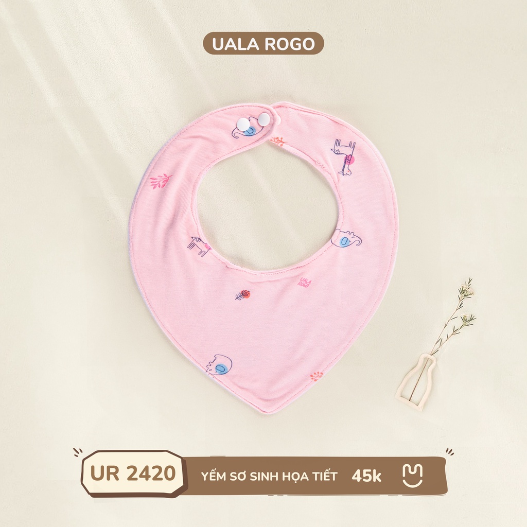 Yếm sơ sinh họa tiết Uala Rogo cho bé mềm mại ấm áp