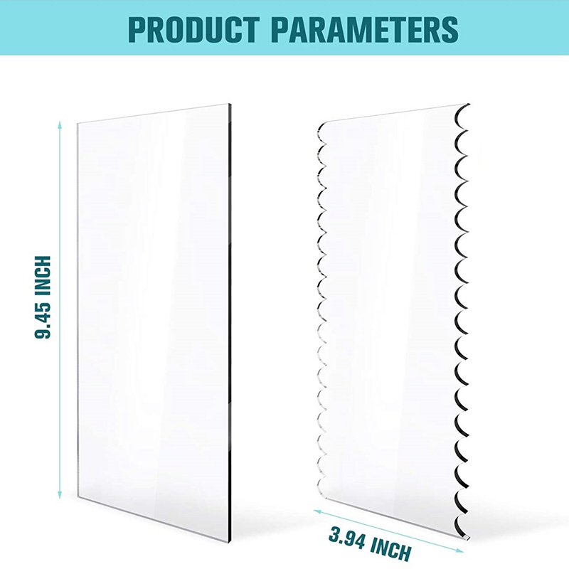 Bộ 6 Dụng Cụ Làm Mịn Trang Trí Bánh Kem 11 Họa Tiết Bằng Acrylic