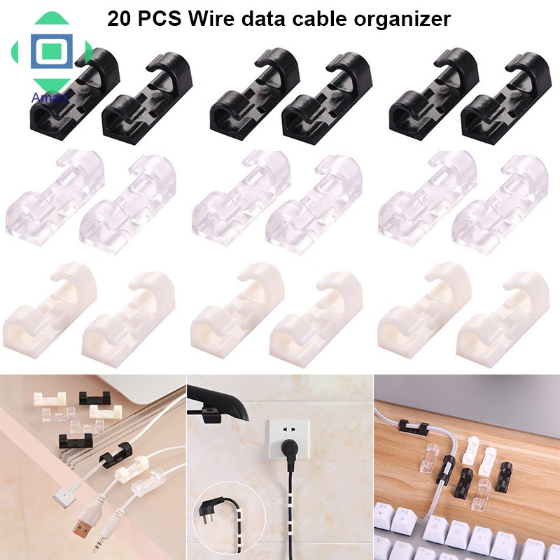 Bộ 20 kẹp dây cáp nhỏ gọn tiện dụng | BigBuy360 - bigbuy360.vn